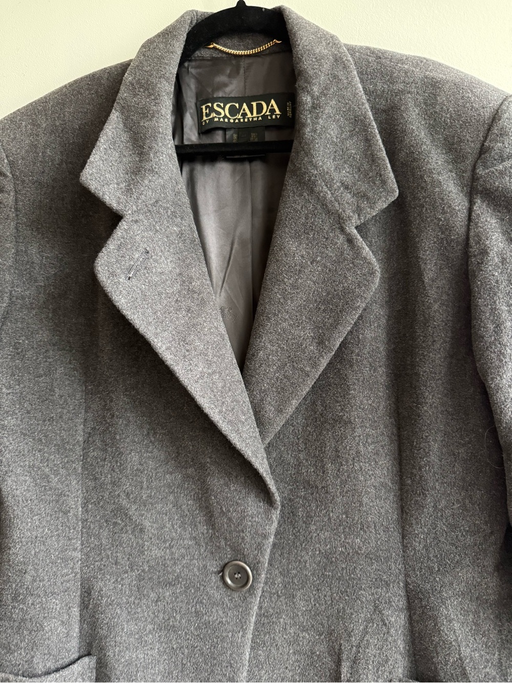 Vintage ESCADA Women's Cashgora Angora Wool Single-Button Blazer 14/XL - Picture 4 of 13
